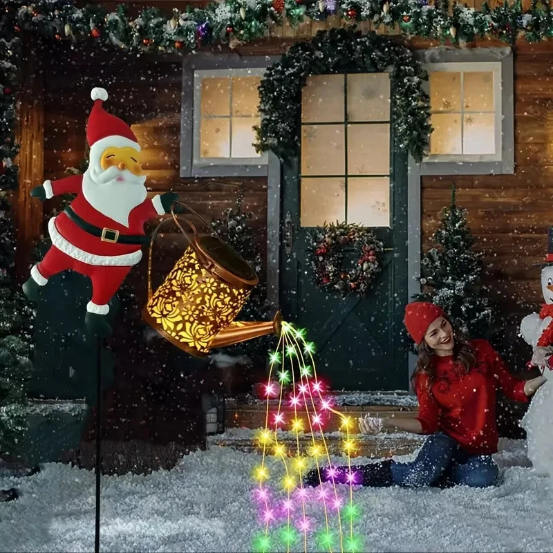 Santa lantern in the garden