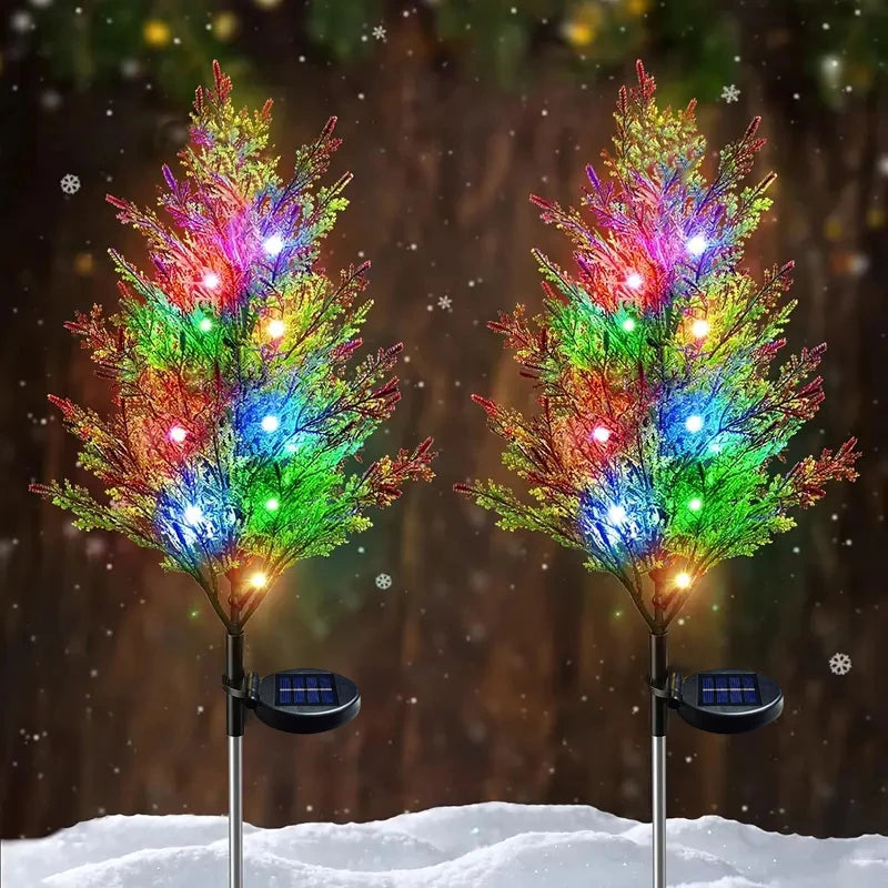 Solar Christmas pine tree garden light